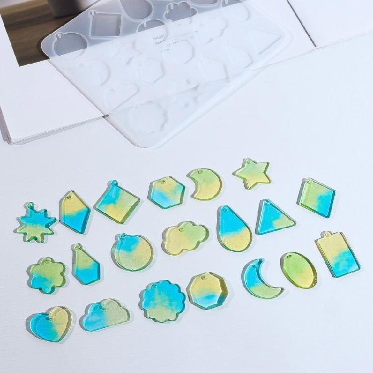 Pack of 2 Resin Earring and Necklace Molds Flower Shape Silicone Accessories Moulds Jewelry Part Moulds for Pendants