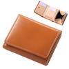 British Green Men's Tri-fold Wallet, Extra Small, Mini Wallet, Bridle Leather (Brown)