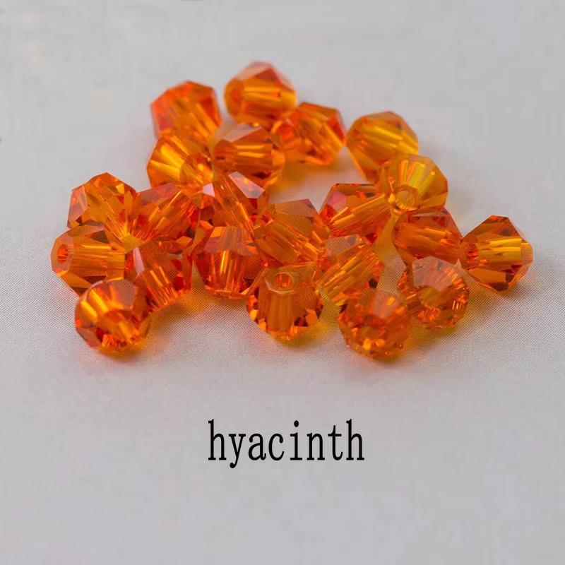 4mm Crystal Bicone Beads 100PCS Faceted Glass Beads Rainbow Loose Craft Beads for Bracelet Necklace Earring Keychain Making DIY