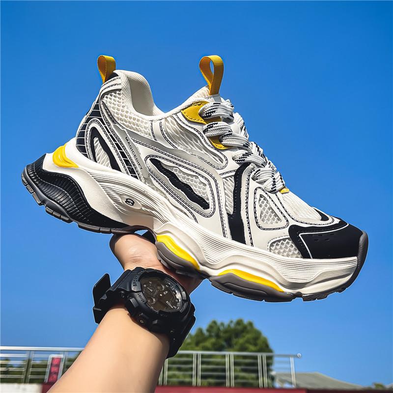 Pánské boty 2024 nové podzimní prodyšné síťované módní oblíbené tátové boty pro mládež, volný čas, sportovní platforma, trendy boty