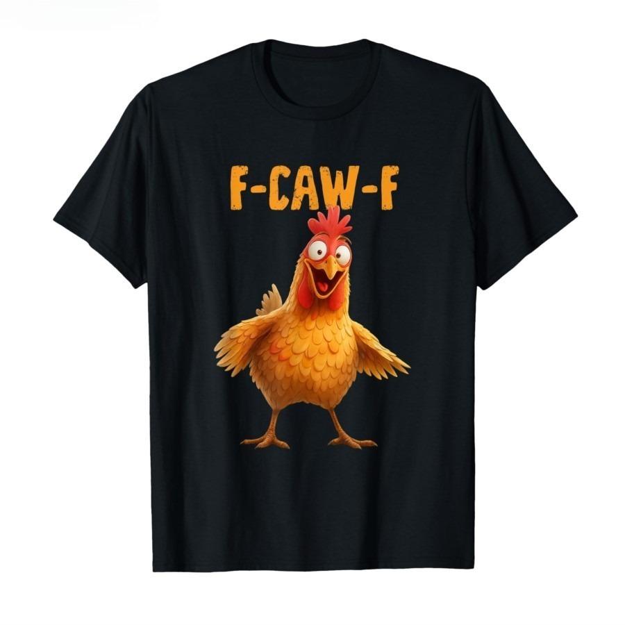 FCawF Chicken Funny Adult Humor Rooster Meme Mens Summer Tshirt Cotton Tshirt Loose and Interesting Shortsleeved Shirt S