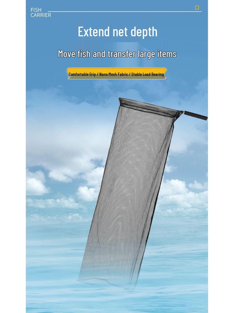 Portable Large Fish Landing Net with Stainless Steel Ring for Catching and Transporting