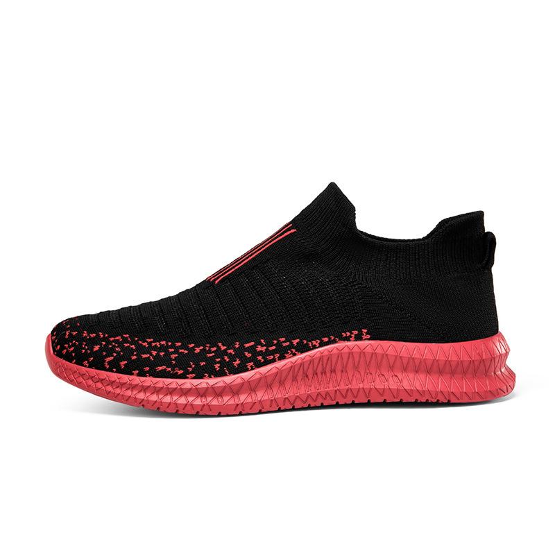 Large Size Men's Shoes Summer New Breathable Fly-woven Shoes Men's Sports and Leisure Shoes Lazy Socks Shoes Running Shoes