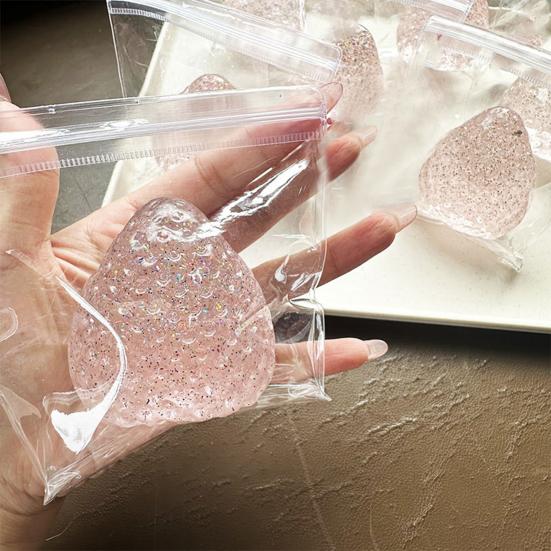 მარწყვის შეკუმშვა სათამაშო სტრესის შემსუბუქება წითელი ვარდისფერი გამჭვირვალე ხილის მწიკვი სენსორული სათამაშო ბავშვები მოზარდები მოზრდილები რბილი TPR სტრესის ბურთის სიმულაცია საკვები ფიჯეტი სათამაშო