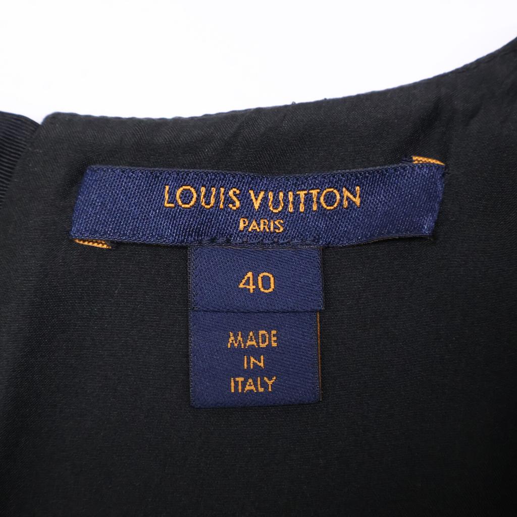 Louis Vuitton Domestically Published RW201A QRL Wool Silk Patch Skater Dress Dress 40 blackUsed