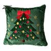 Cozy Knitted Plush Pillow Covers Christmas Pillowcase, 3D Embroidered Design Soft Throw Decorative Cases Cover, Cushion Cover for Holiday Home