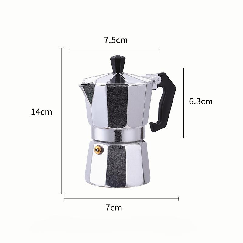 Italian Aluminium Moka Pot European Coffee Utensils Octagonal Moka Pot Classic Italian Coffee Brewing Tools Café Accessories