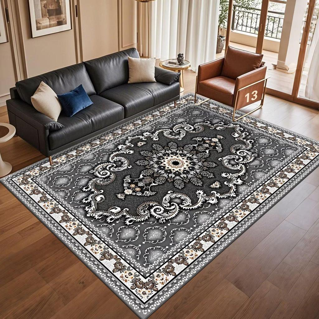 Retro Persian American Carpet Large Area Living Room Decoration Home Ethnic Style Bedroom Rug Cloakroom Lounge Soft Mat Washable