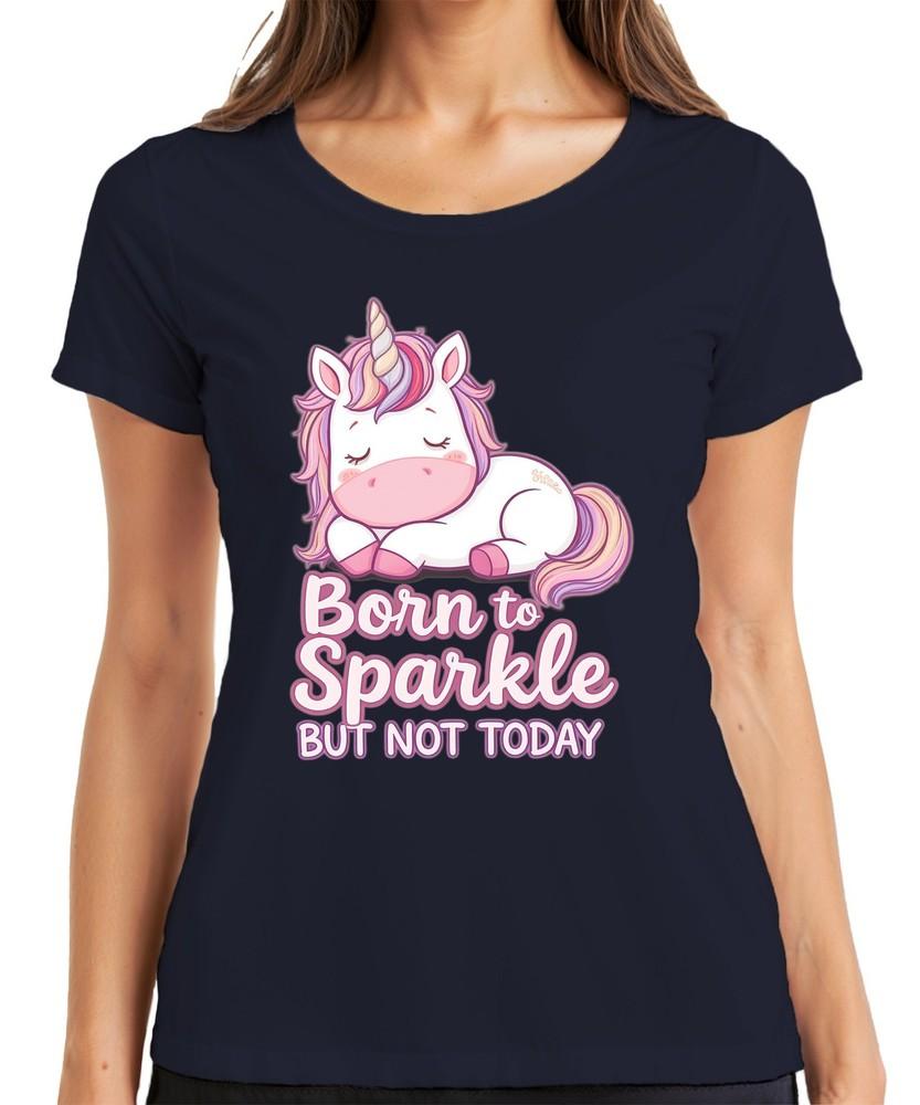 Born To Sparkle But Not Today Unicorn Kids Gift Cute Ladies TShirt S