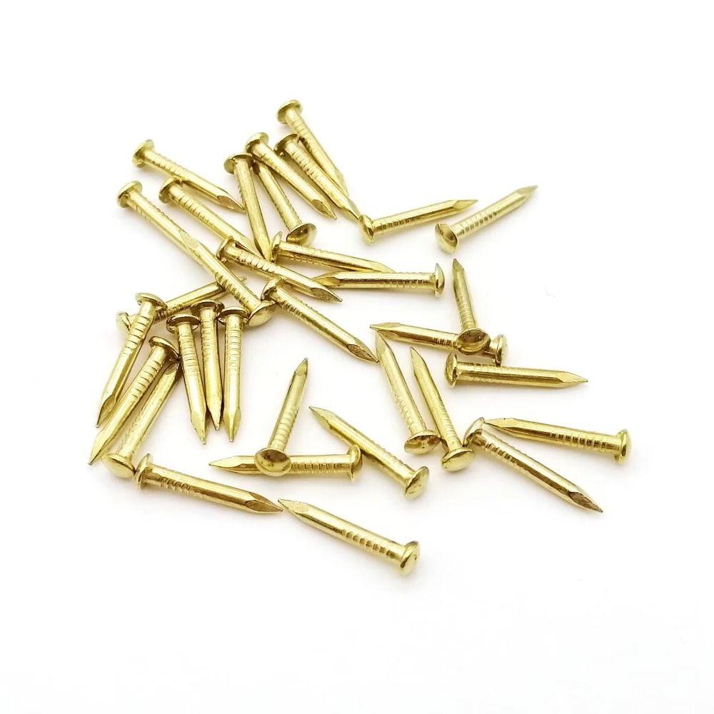 100 pcs Pure Brass Brass Nails Rust-proof Brass Nail Track Mini Round Head Pins Fine Repair