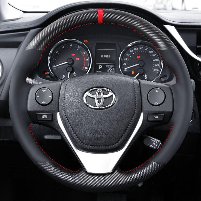 Custom Car Steering Wheel Cover 100% Fit For Toyota 2013-2018 Corolla 2014-2019 Corolla iM (US) 2017-2018 Auris Car Accessories