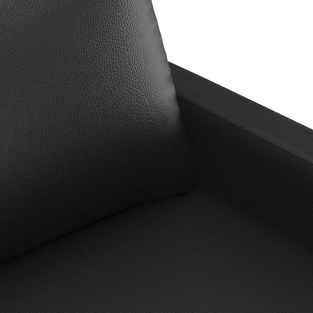 Vidaxl 2-Osobowa Sofa, Czarna, 140 Cm, Sztuczna Skóra