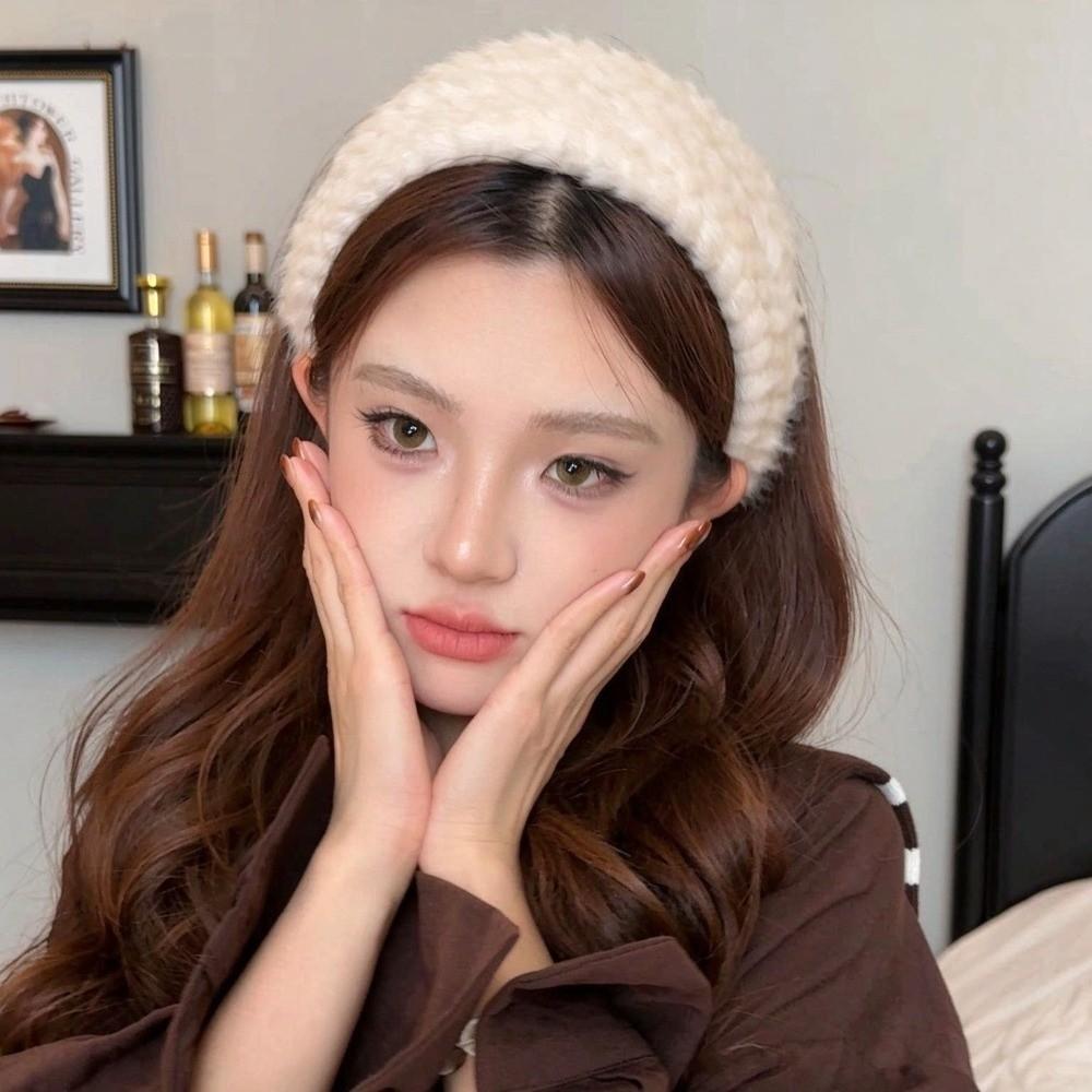 Imitation Mink Fur Women's Headband Wide Edge Hair Hoop Fashion Head Wraps Autumn and Winter