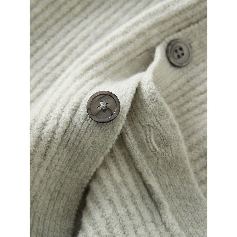 Italian Single! 55% Wool + 20% Yak Velvet Export Men's Clothing Balance Cargo with Logo Cut off Knitting Cardigan Sweater Outwear