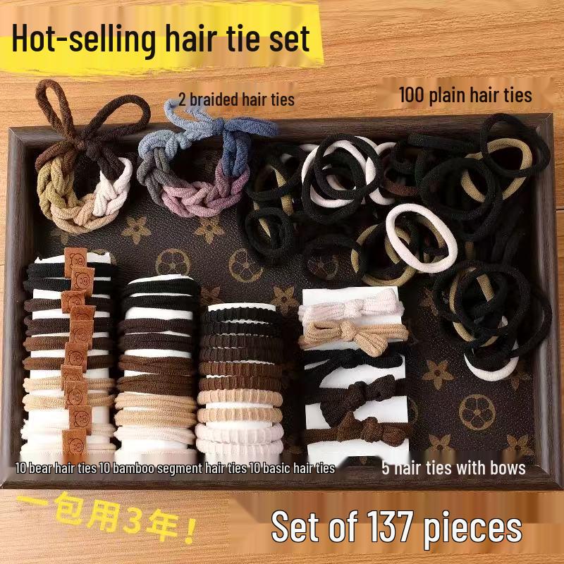 137-Piece Set of High Elastic Seamless Hair Ties – No-Damage, Versatile Hair Accessories for Women