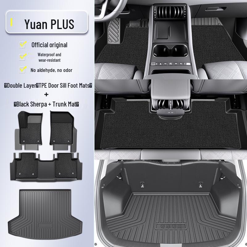 2025 BYD Yuan PLUS TPE Floor Mats - Full Coverage Auto Interior Accessories