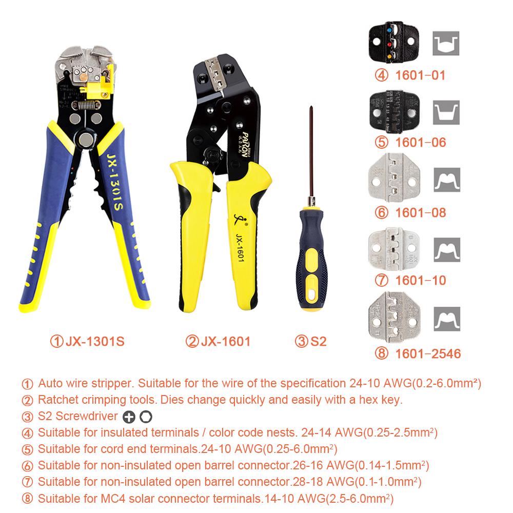 PARON Professional Wire Crimpers Multifunctional Engineering Ratcheting Terminal Crimping Pliers Wire Strippers