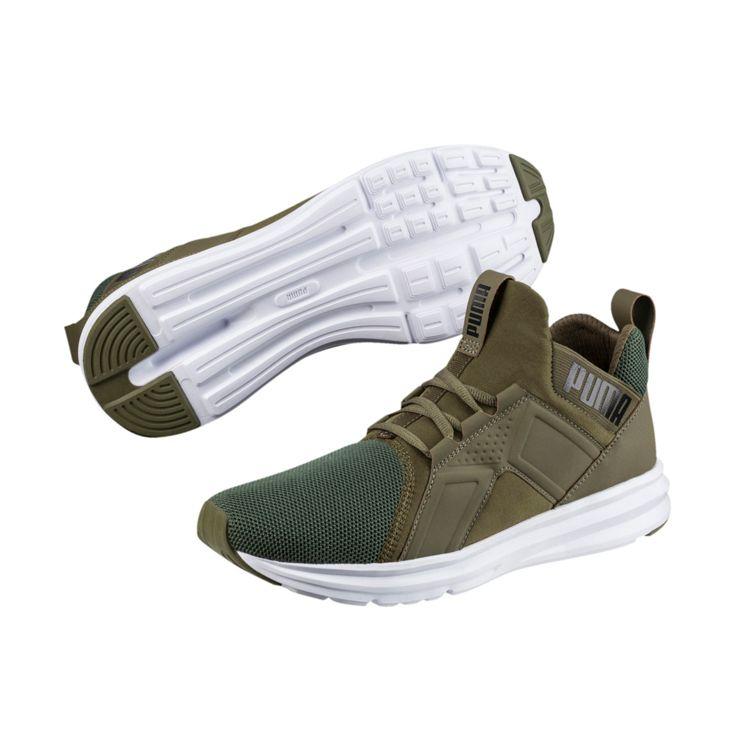 Puma Enzo Series Fabric Enzo Mesh Mid-Top Training Shoes Men Sneakers Dark-Green 190015-03