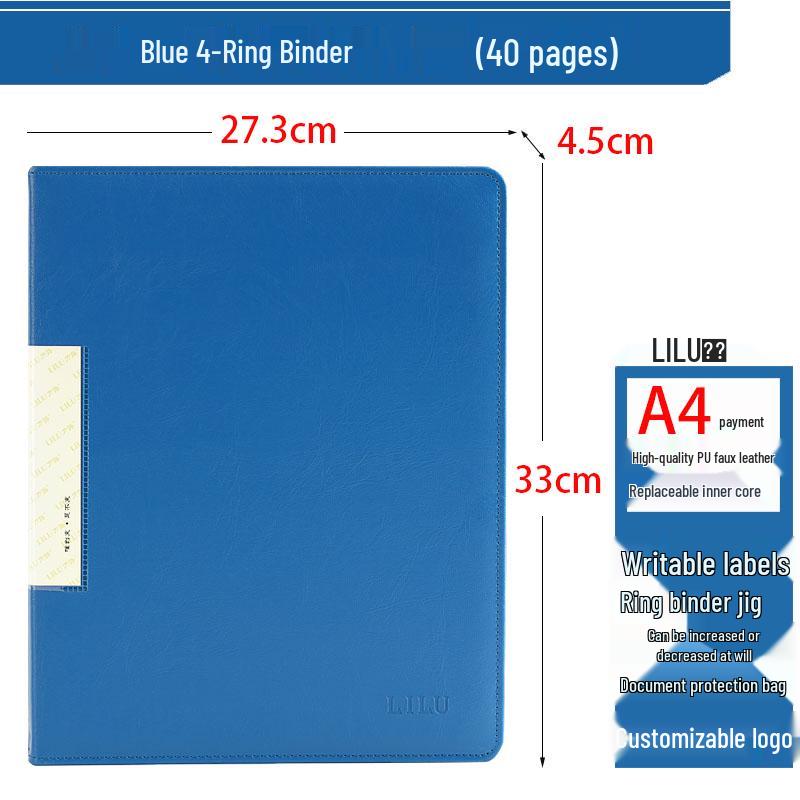 Transparent A4 Ring Binder: Black, Punchable, Photo Album, Contract Archive Folder