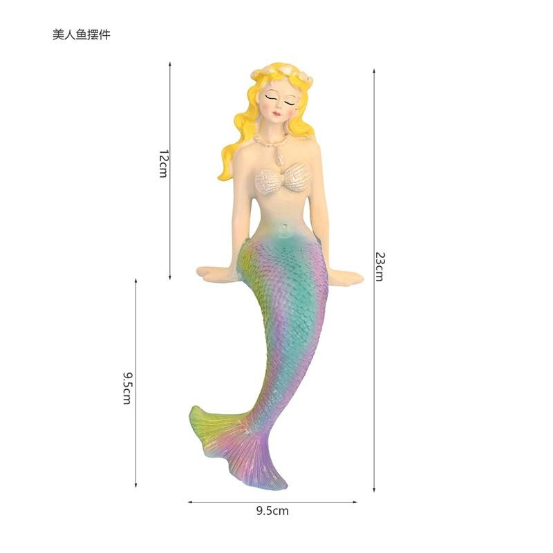 Fish tank landscaping Mermaid Garden Terrace Garden Decoration Desktop Home Resin Ornament Pool Balcony Decoration
