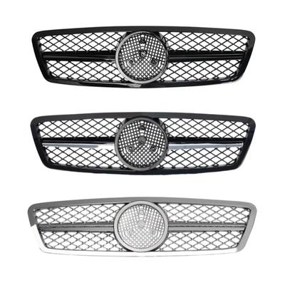 Für Mercedes C-Klasse W203 2000-2006 Frontgrill Gitter Mesh ABS Schwarz Chrom Autogrill Tuning Zubehör Facelift