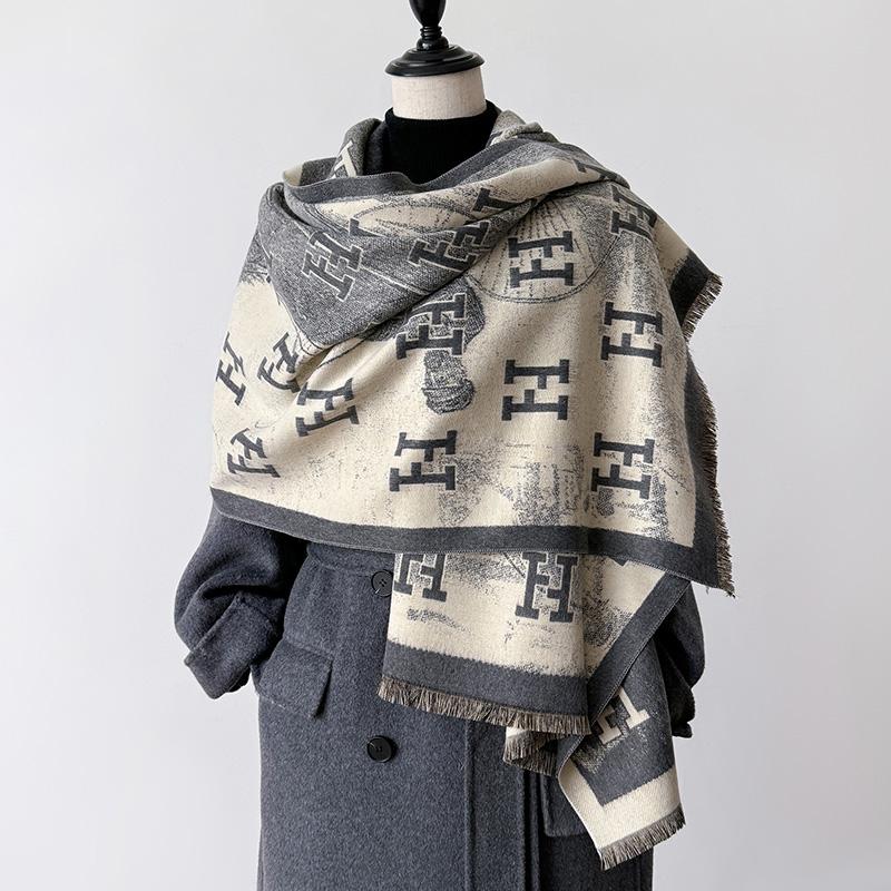 Yto Scarf Women's New Fashion Letter Scarf Luxury Autumn Winter Warm Shawls Print Scarve Pashmina Mujer Femme Foulard Bufanda