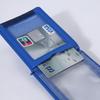 PU Leather ID Card Holder Tri-fold Transparent Badge Holder with Card Slots Card Holder