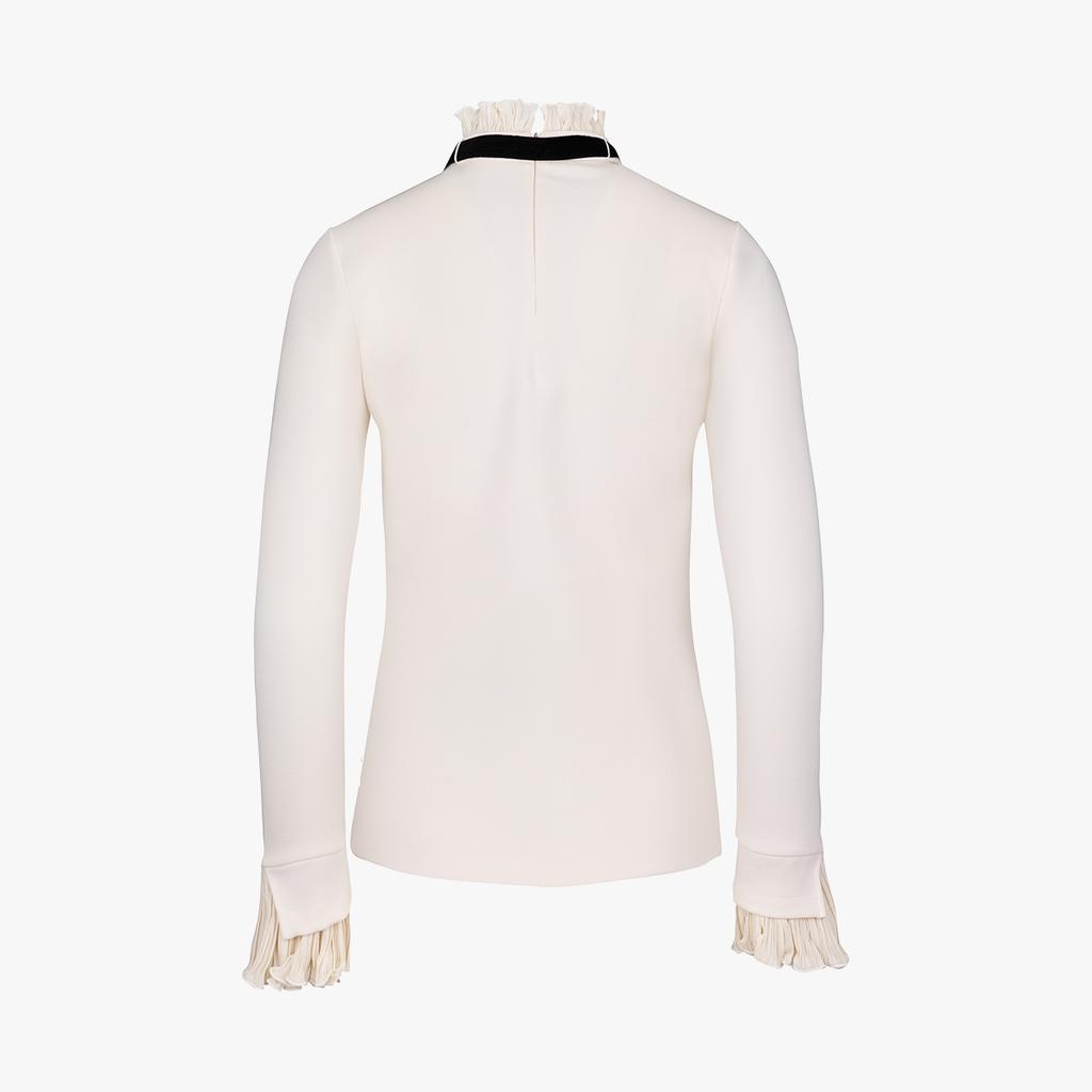 FAIRLIAR GOLF Velvet Detachable Ribbon T-Shirt (Ivory)