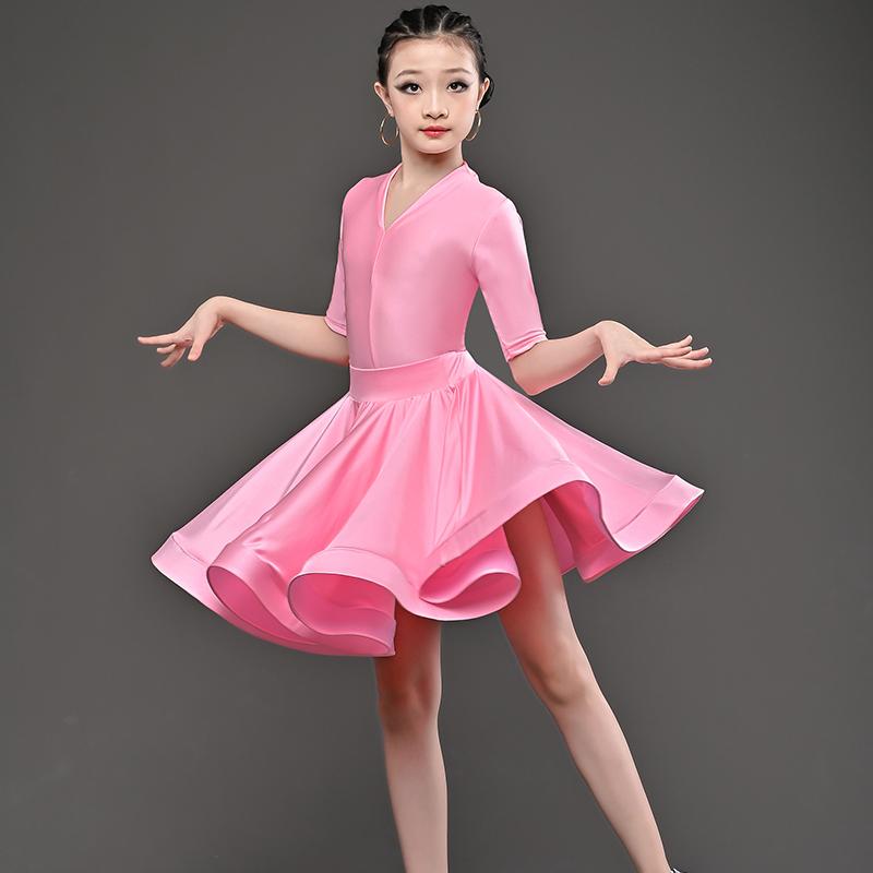 Girls Professional Latin Dancing Dress Kids Ballroom Salsa Dance Wear Clothing Children's Competitions Latin Stage Wear Clothes