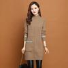 Half Turtleneck Solid-color Knitted Sweater for Women Thickened Sweater Loose Mid-length Pullover Autumn and Winter