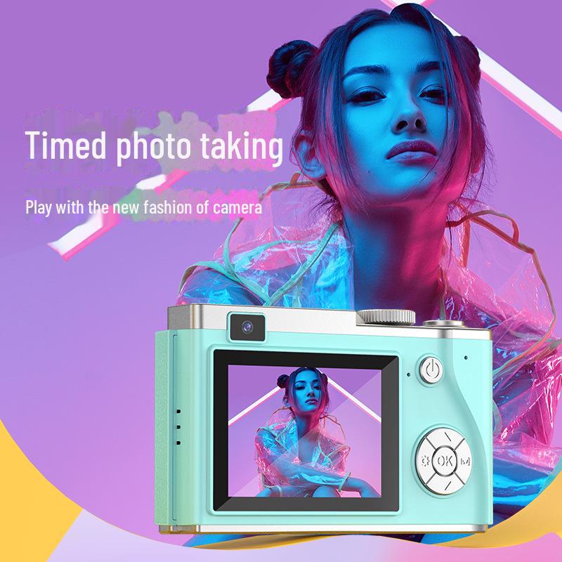 Retro Style 4K HD Dual Camera: Trendy Portable Digital Camera for Students