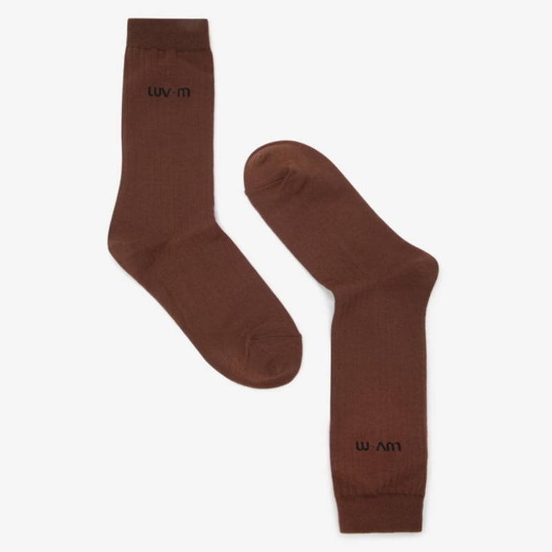 LUVM LUV.M LOGO SOCKS_BROWN
