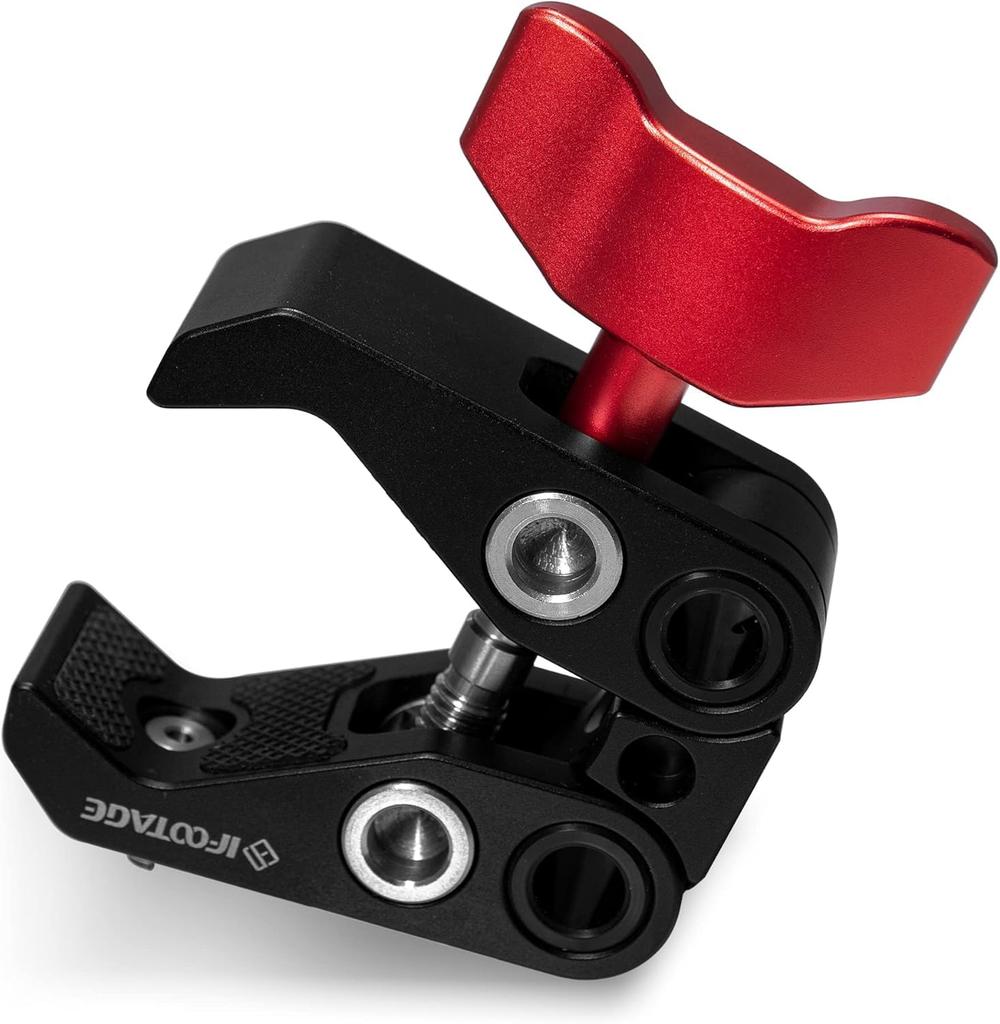 IFOOTAGE Camera Clamp Tripod Clamp with Screw and Super Clamp Compatible with Arms PC-01 Mount, 1/4" 3/8" Thread, GoPro/Camera/Light/Magic