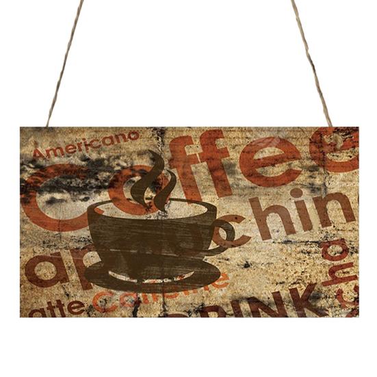 Front Door Sign Smooth Edge Exquisite Pattern Lanyard Design Burr Free Not Easily Deformed Coffee Bar Hanging