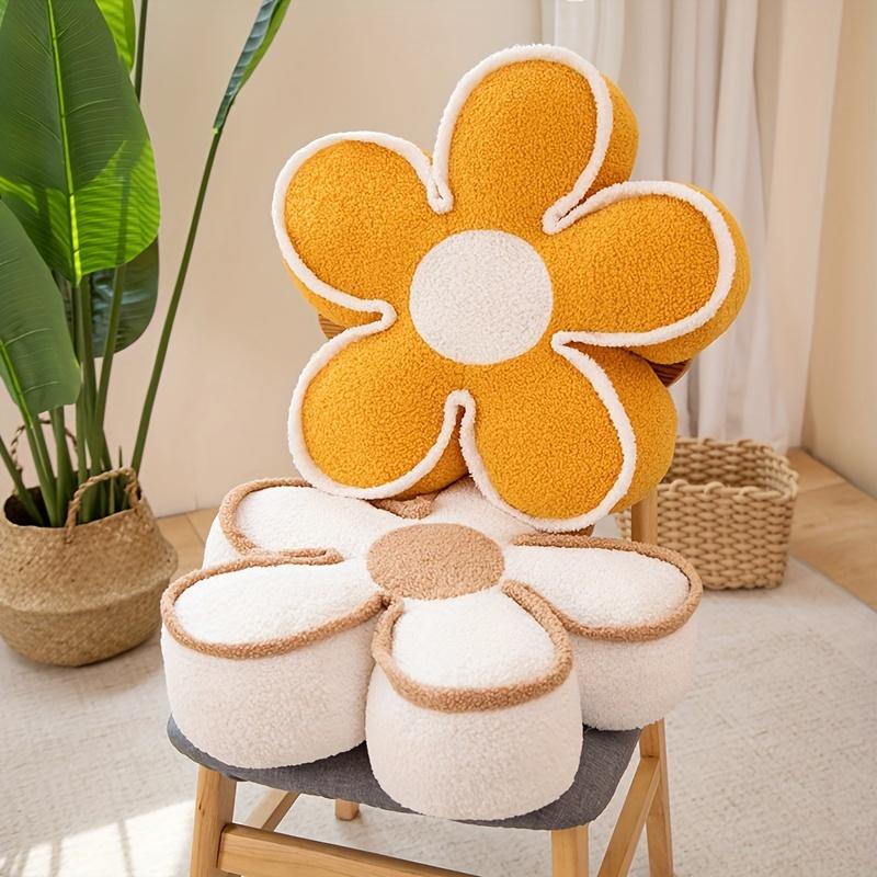 50cm Flower Pillows Soft Flower Shaped Floor Cushion for Living Room Bedroom Sofa Couch Winter Warm Decoration