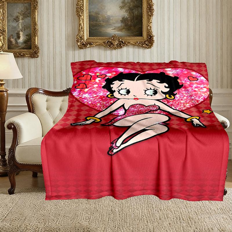 1pc Cozy Print Blanket, Betty Boop Blanket Appropriate for Home Picnic and Travel Adventures