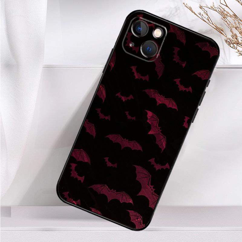 Halloween Vampire Bats Shockproof Case For iPhone 17 15 16 Pro Max 11 14 Plus 12 13 Mini 16e 17 Air Phone Cover