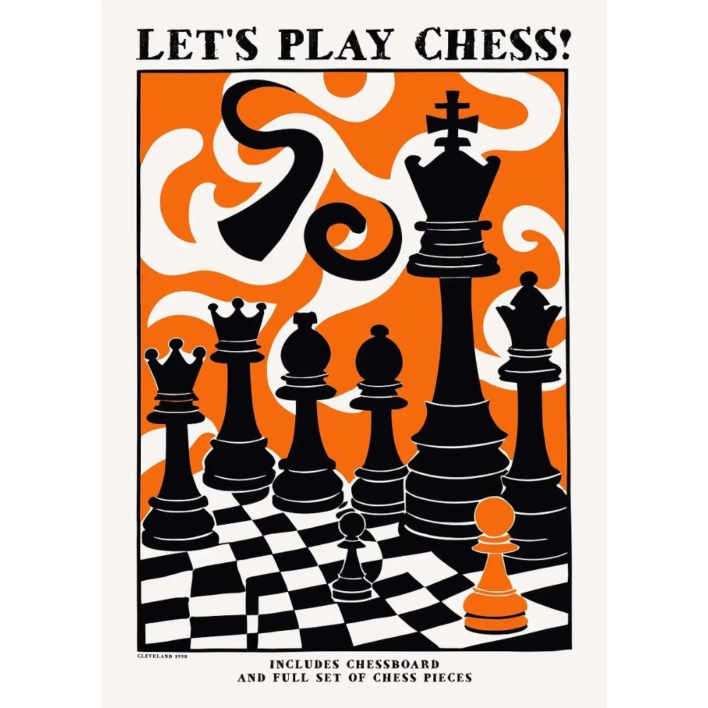 International Chess Posters Geometric Chessboard Minimalist Game Prints Canvas Painting Wall Art Pictures Home Living Room Decor