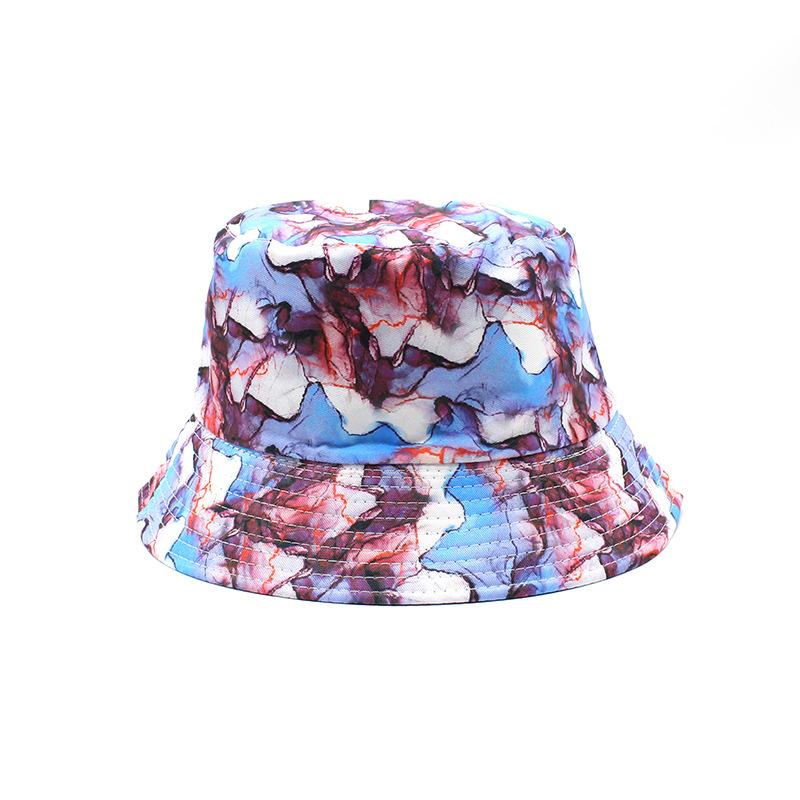 Printed Bucket Hat, Women'S Outdoor Sun Hat, Double-Sided Hat Tide