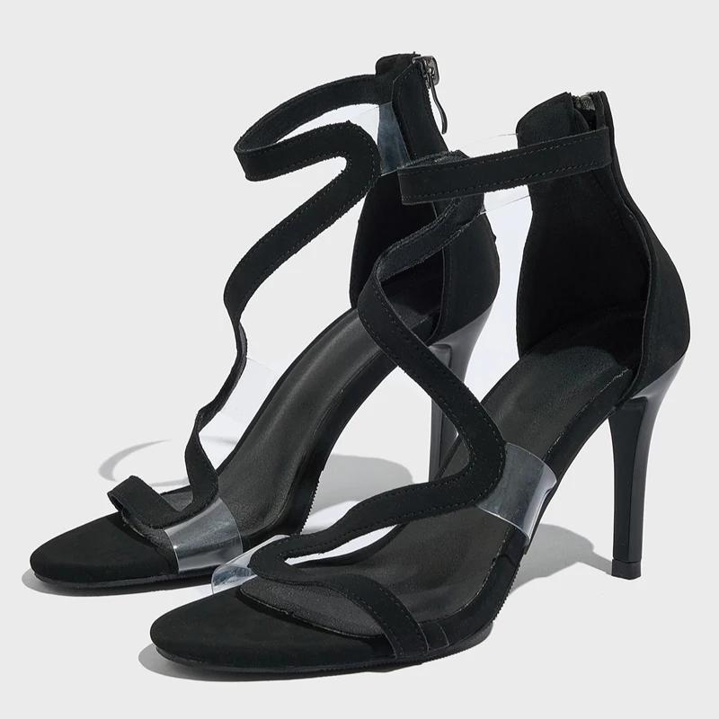 Streetstyle Sommer Gladiator Zehenfrei Ausgeschnitten Damen Sandalen Reißverschlüsse Bankett Dünne Absätze Partyschuhe