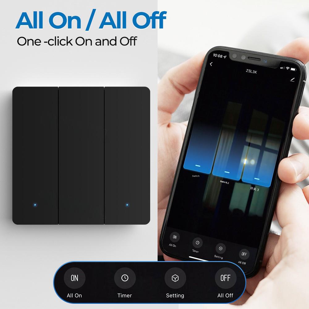 Tuya Zigbee Smart Home Wandknopf: Lichtschalter mit Timer, steuerbar per App und Sprachsteuerung.