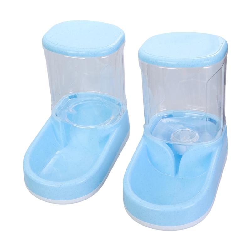 

2PCS Cats And Dogs Food Container And Water Dispenser Set Large Capacity 3.5L With Easy To Clean Antislip Base Feeding синий