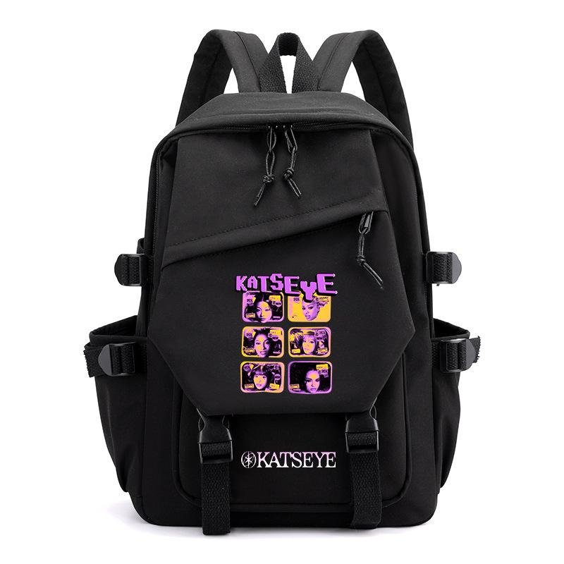 KATSEYE Backpack Official Merch Navy Blue Lightweight Casual Daypack Anti-Theft Laptop Backpack for School College Commuter Gifts 15.6 Inch
