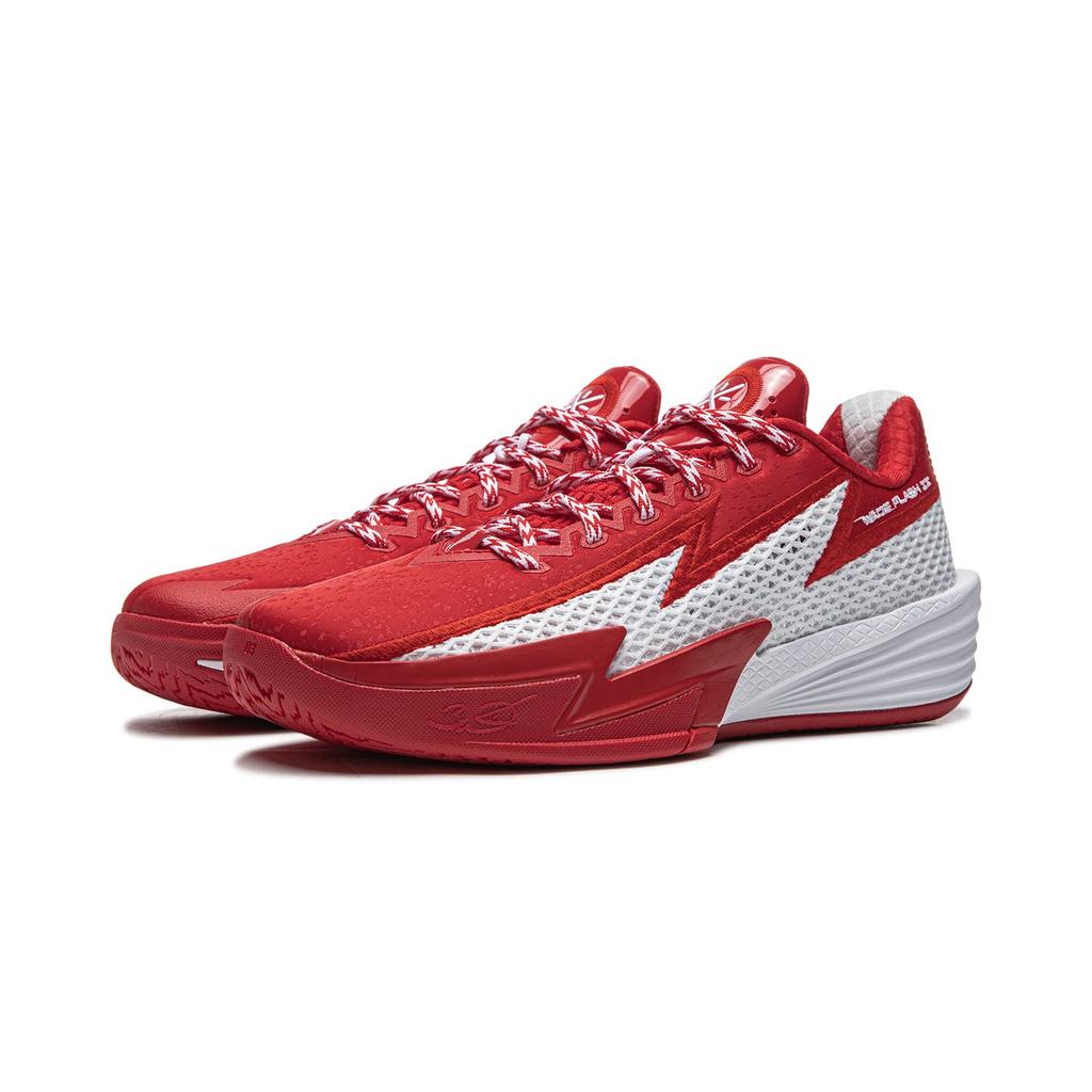 Li Ning Wade Lightning 2 Lage Top Basketbalschoenen Heren Rood Wit ABPV013-5