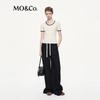 MO&Co. Women's Contrast Panel Loose Wide-Leg Straight Casual Trousers