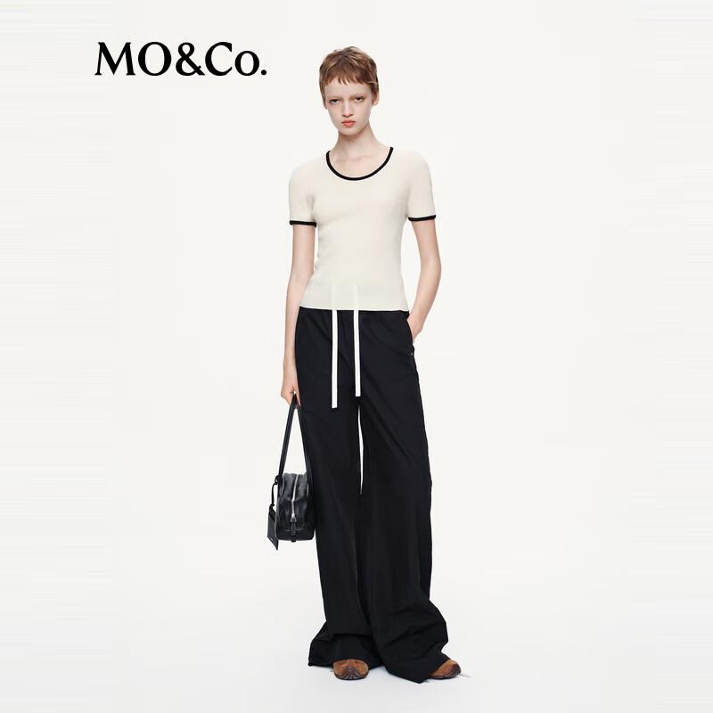 

MO&Co. Contrast-Stitch Wide-Leg Casual Pants L