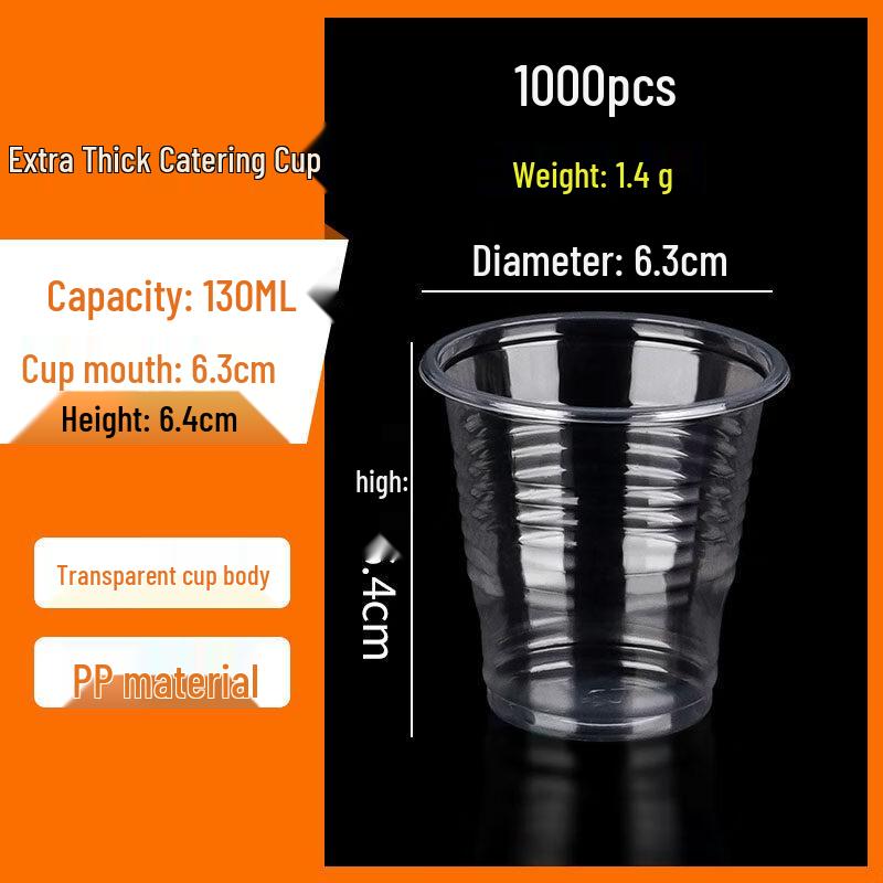Disposable Transparent Extra-Thick Plastic Cups