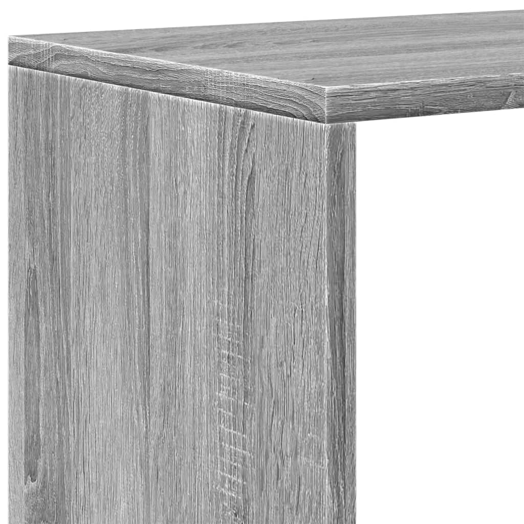 Room Divider Bookshelf 3 Tier Gray Sonoma 123 x 29 x 123 cm