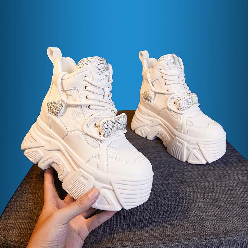Platform dad shoes women's 2025 autumn and winter new warm high-top casual sports shoes muffin versatile inner height-increasing women's shoes