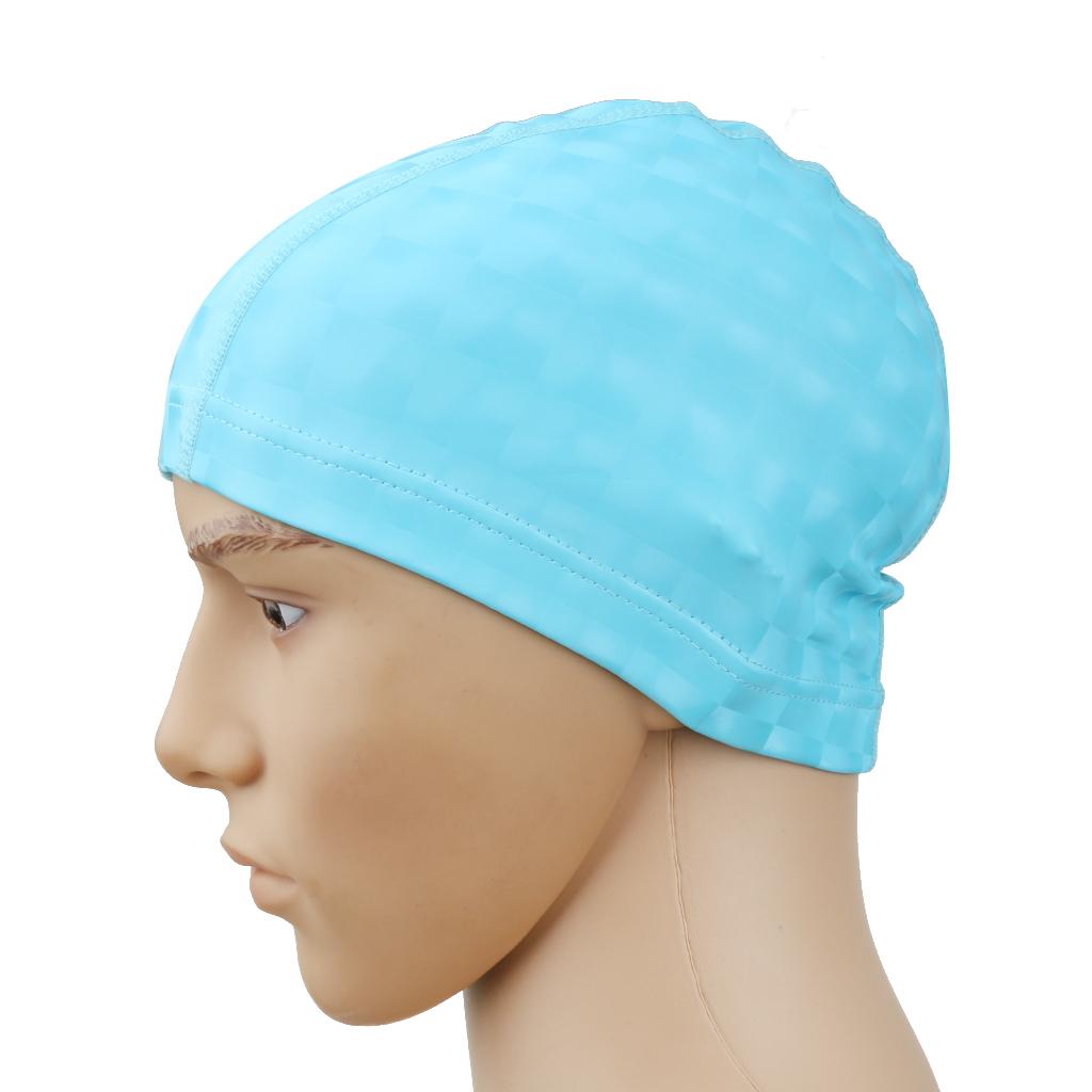 Unisex Waterproof Breathable PU Swimming Cap Hair Short -